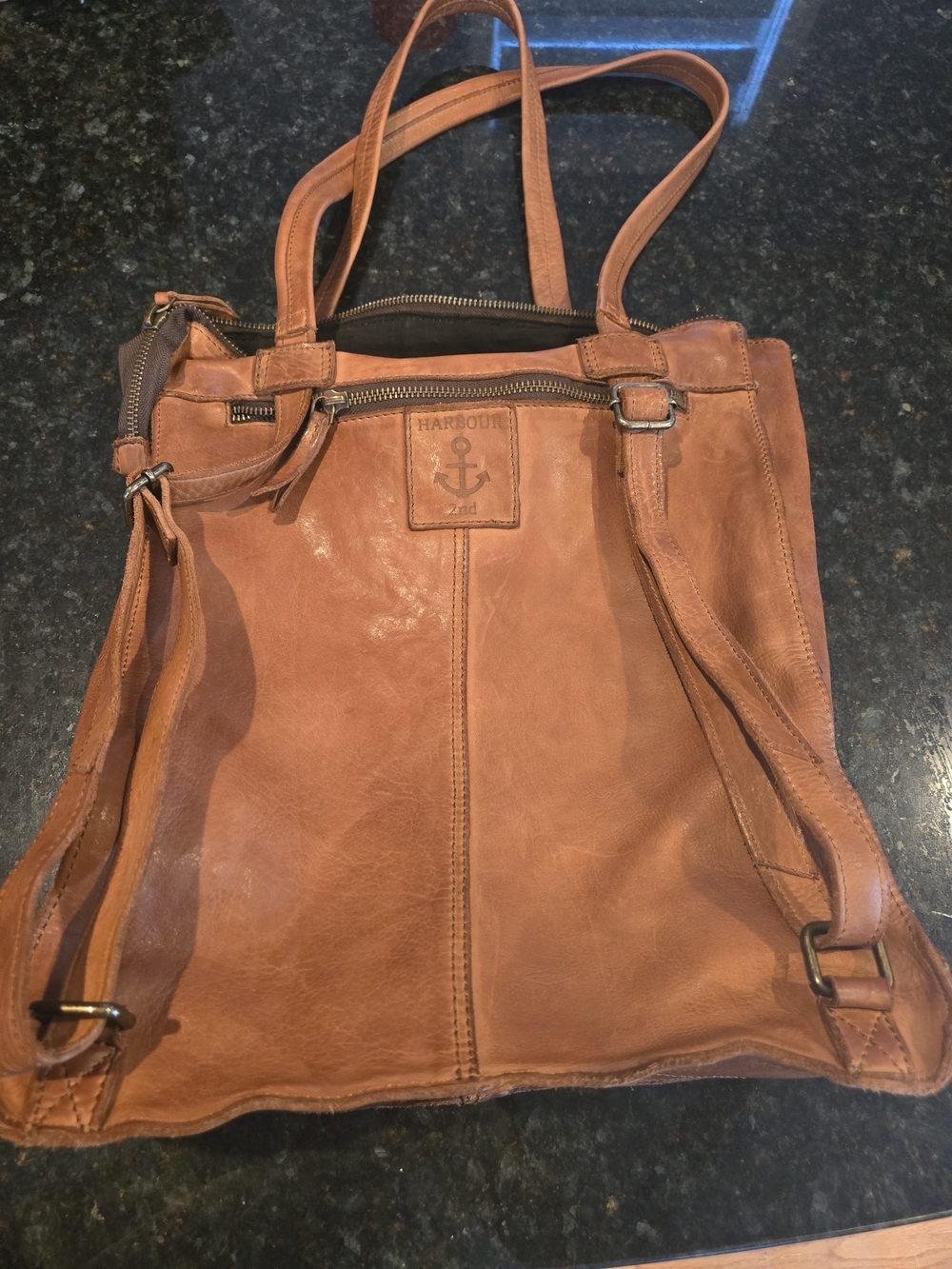 Harbour 2nd Convertible Leather Purse Can Be A Backpack As Well in Tan Brown